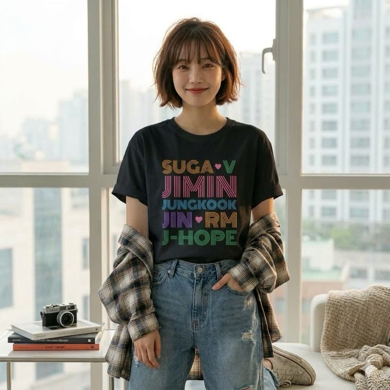 Camiseta T-Shirt 100% Algodão Jungkook Jim Hope Army Unissex Envio Rapido