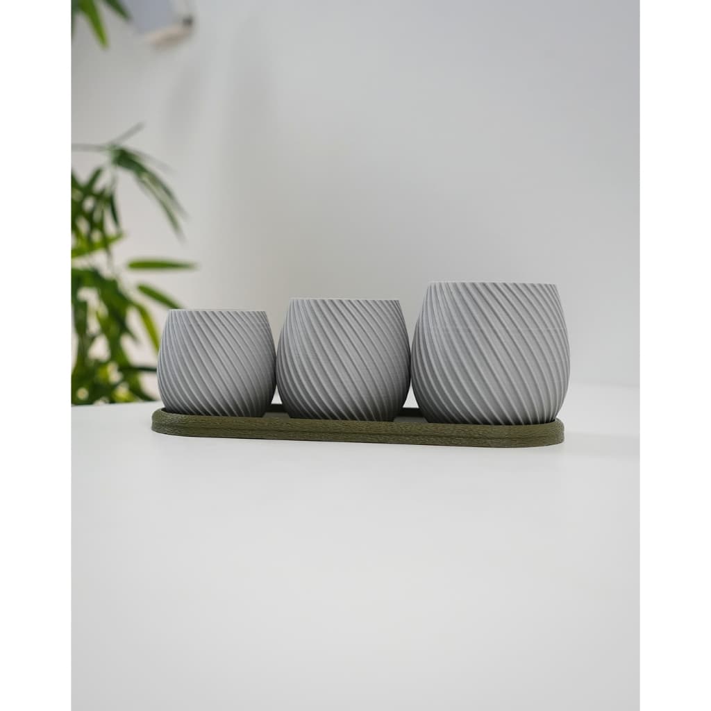 Kit 3 vasos suculentas decorativos para plantas com base Vaso decorativo para plantas