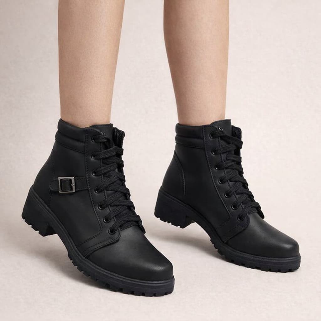 Bota feminina Coturno inverno 2026 bota cano curto solado tratorado
