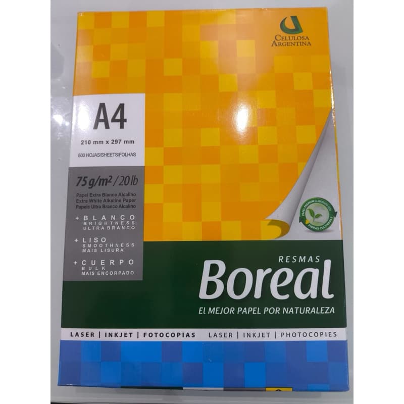 Papel Sulfite A4 75g 500 Folhas Boreal Branco