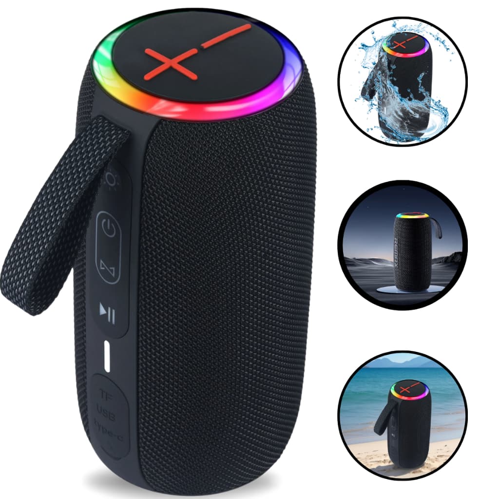 Caixa De Som Bluetooth 100w Super Potente Estéreo Graves Aguldos Bass boost Alta Qualidade Cor Preto 110v/220v