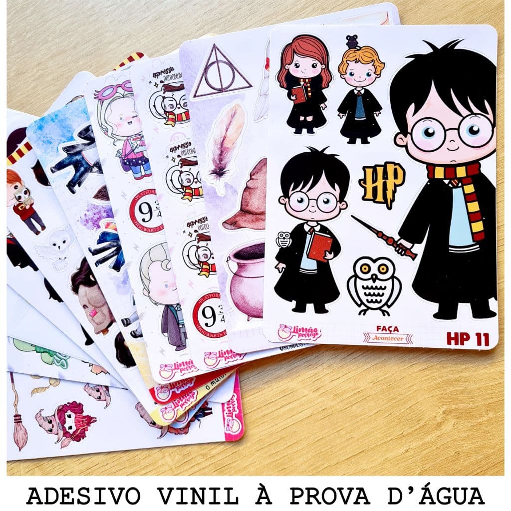 Adesivo Harry Potter Sticker Vinil Decorativo à Prova D'água Planner Bujo Scrapbook Notebook Garrafa