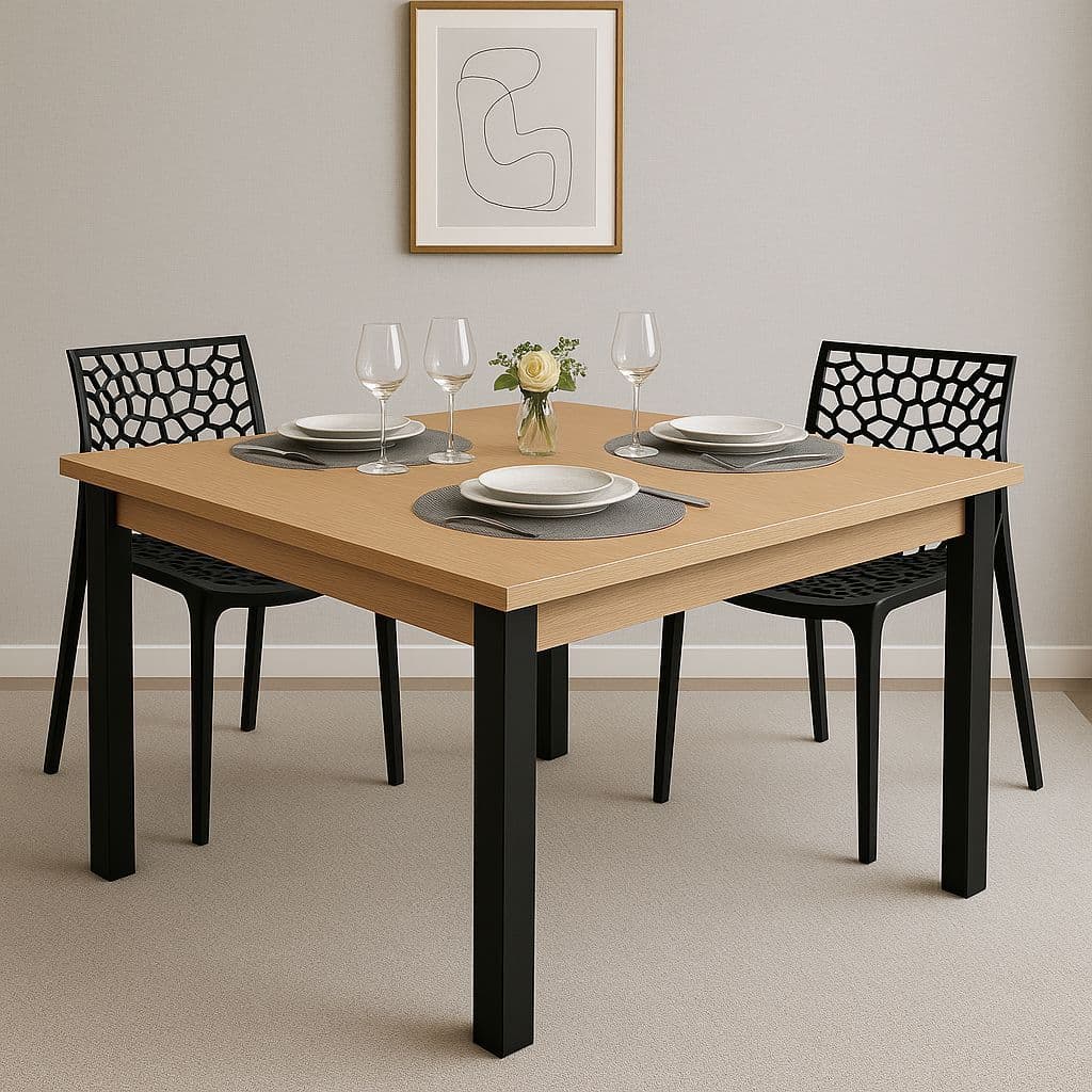 Mesa de Jantar 90x90 Madeira Quadrada Sala Jantar Moderna