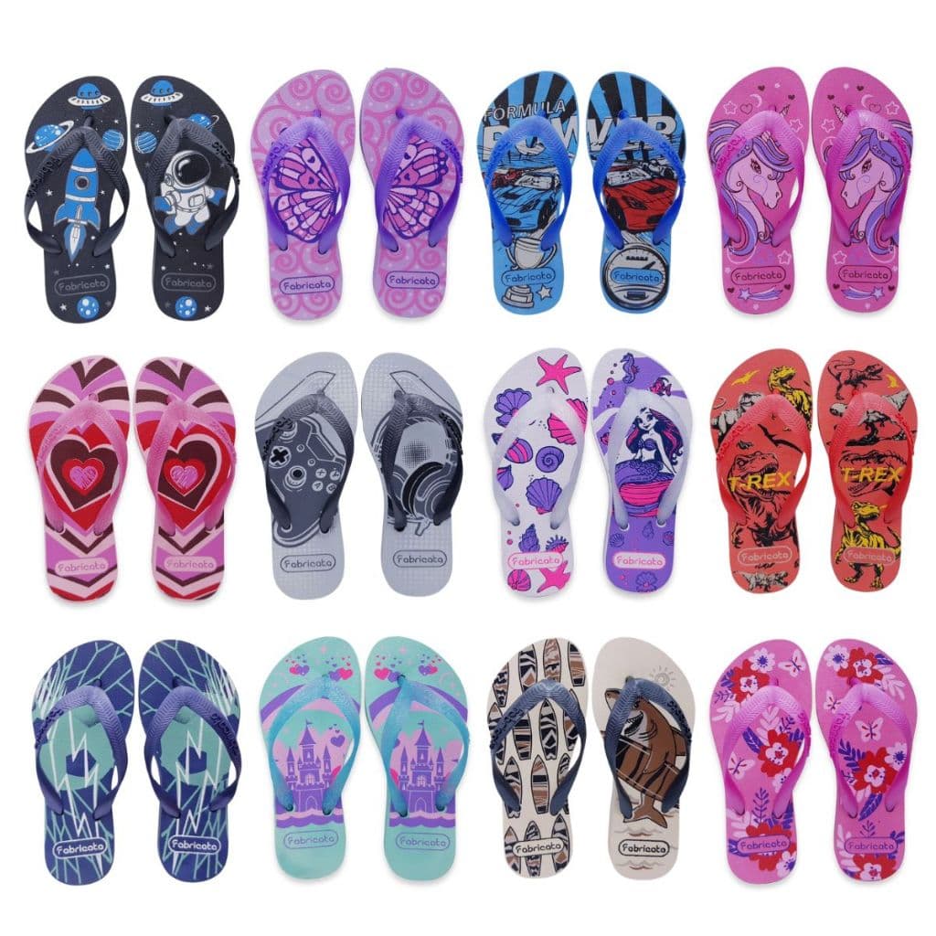 Kit 20 Pares Chinelo Infantil MARCA FABRICATA Criança Menina Menino Feminino Masculino Revenda K37