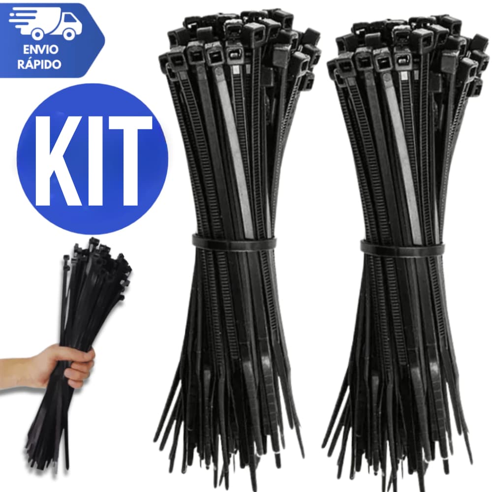 Abraçadeiras Nylon Enforca Gato Cinta Plástica 15cm x 3,6mm Preta Multiuso Premium