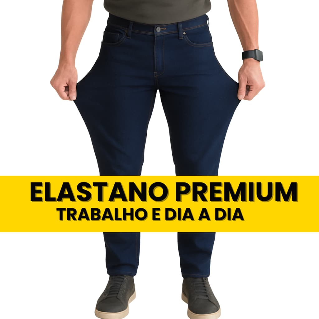 Calça Jeans Masculina Com Elastano Lycra Para Trabalho Serviço Reforçada Original Direto da Fábrica Envio Imediato
