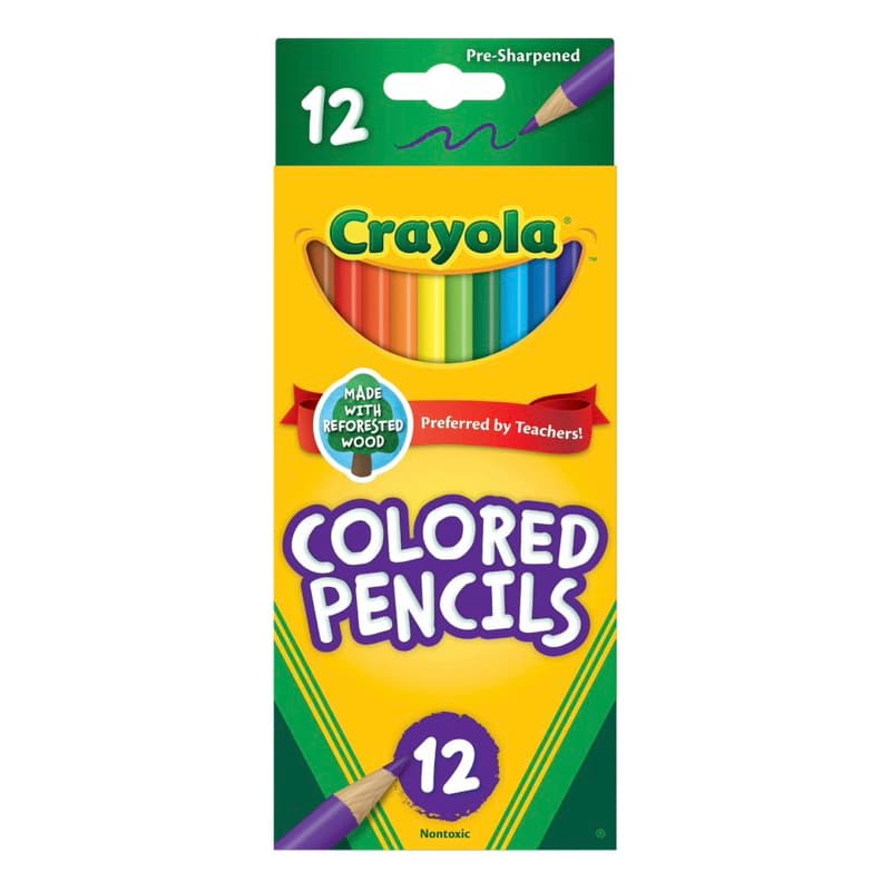 Lápis de Cor Crayola 12 Cores Original | Lápis Colorido Infantil Escolar Não Tóxico