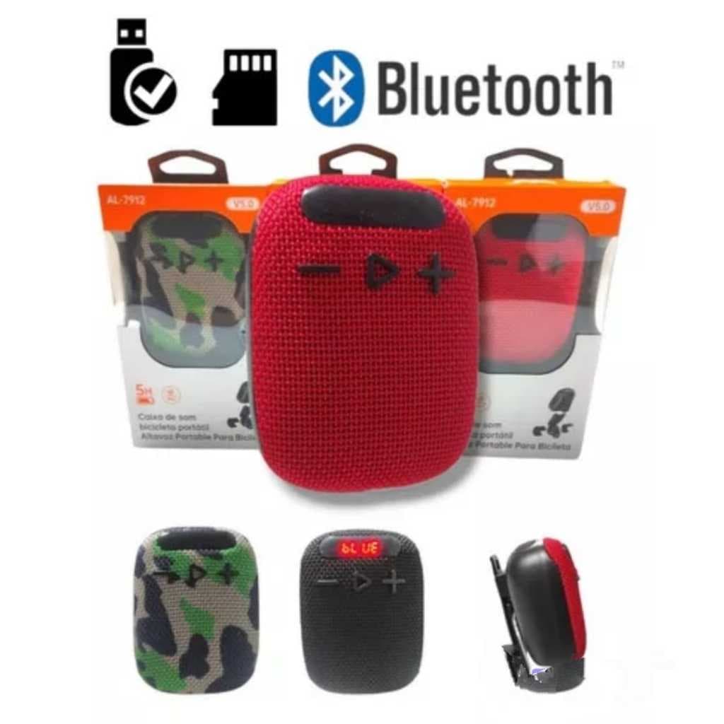 Caixa De Som Portátil Bluetooth Para Bicicleta E Moto Com Suporte De Guidão