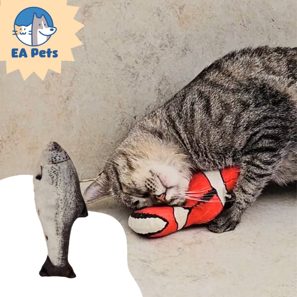 Brinquedo Peixe De Pelúcia Com Catnip Para Gatos Para Lutinhas Brincar de Caçar Interativo.