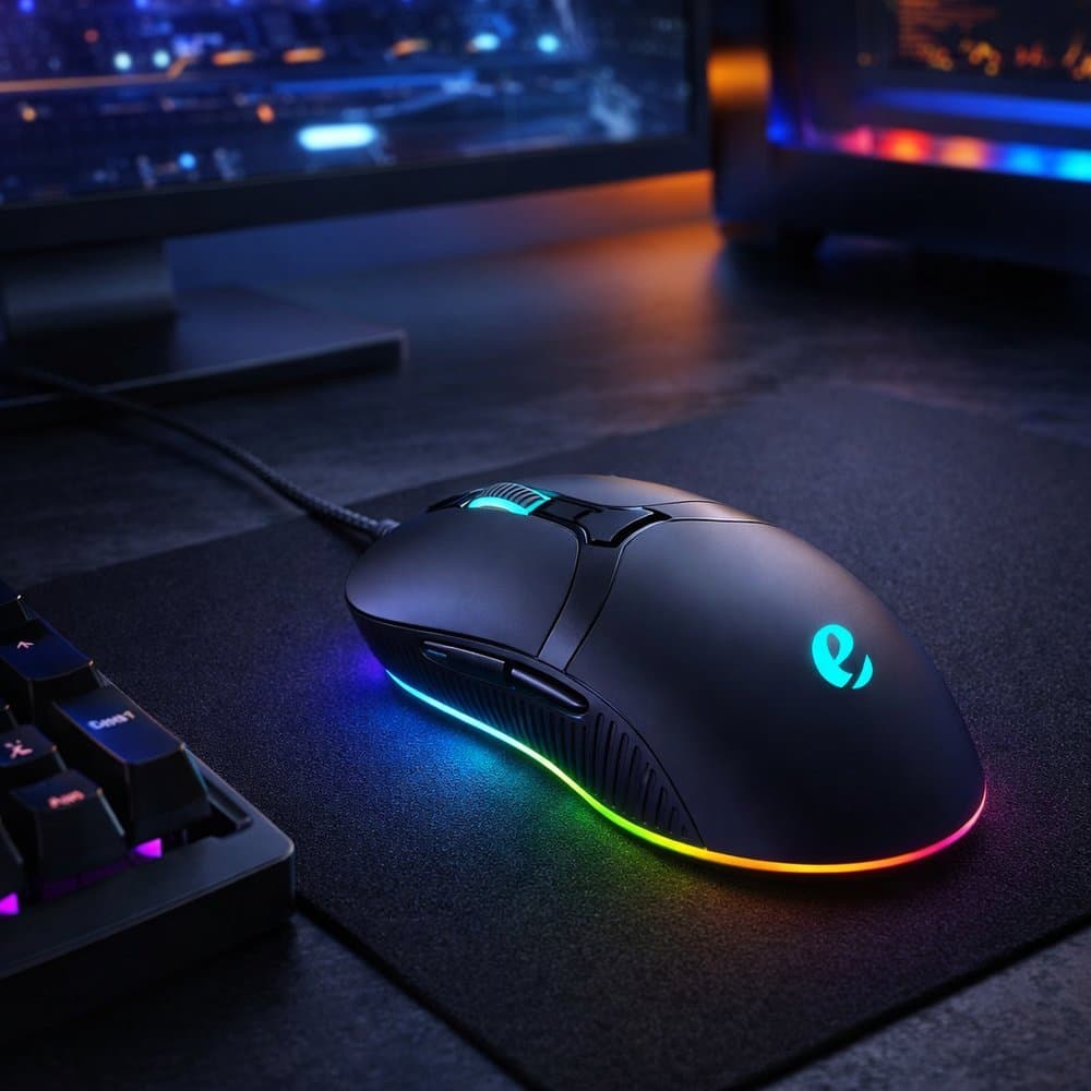 Mouse Óptico com Fio - Preto – Precisão, Conforto e Plug & Play para Computador e Notebook