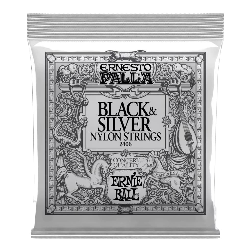 Encordoamento Violão Nylon Ernie Ball 2406 Black Silver