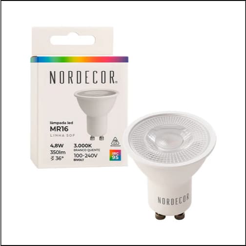 LAMPADA DICROICA LED NORDECOR SOF 04,8W 3000K 1120