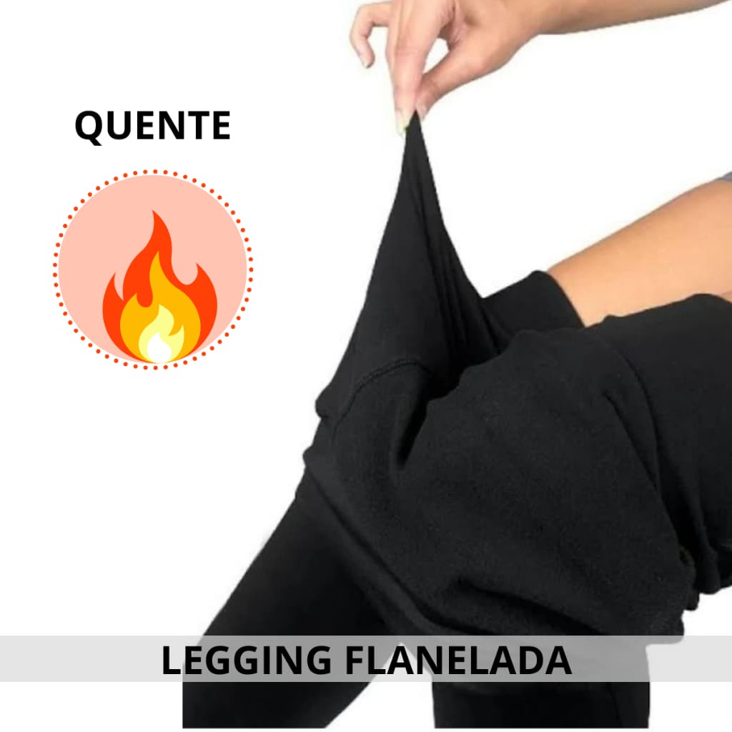 Calça Legging Flanelada Grossa Peluciada Forrada Por Dentro Costura Reforçada Calça Térmica PREMIUM