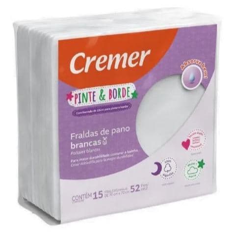 Kit 10 Fraldas Pinte e Borde Com 15 Unidades Cremer
