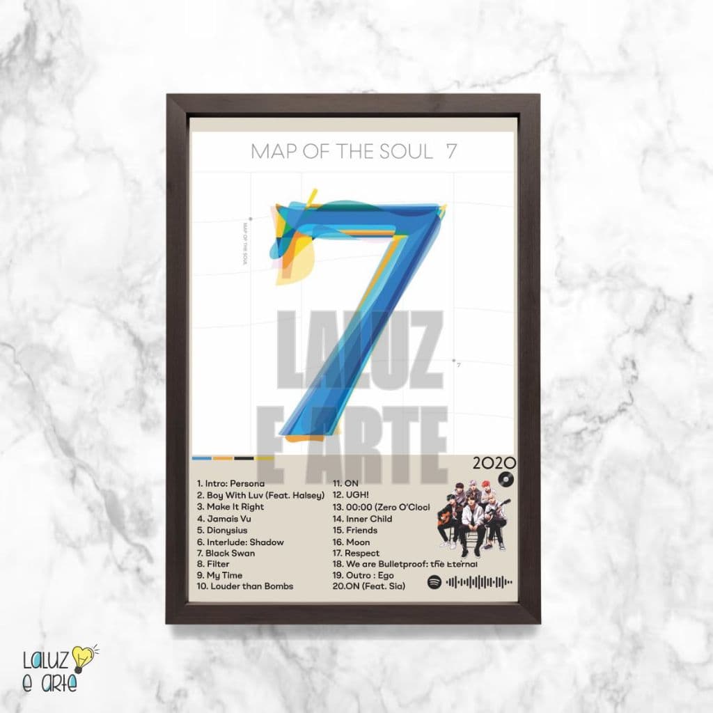 LaLuz e Arte Quadros Decorativos Spotify  - BTS Map of the Soul 7 - K Pop Bangtan Boys