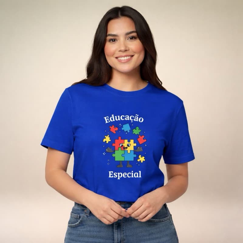 Camiseta Blusa T-shirt Inclusiva Especial Estampada Creche ESCOLA