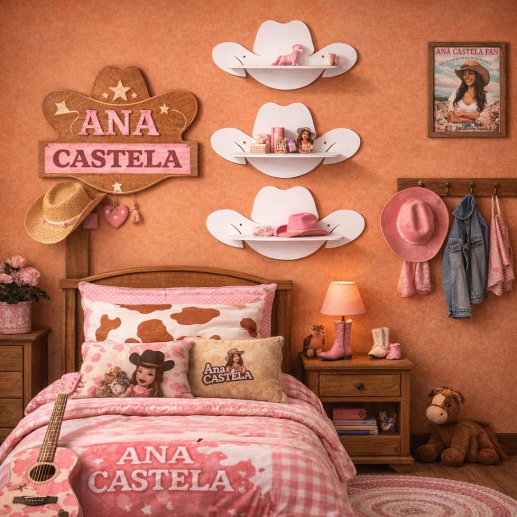 Trio de Prateleiras Chapéu Boiadeira Quarto Infantil