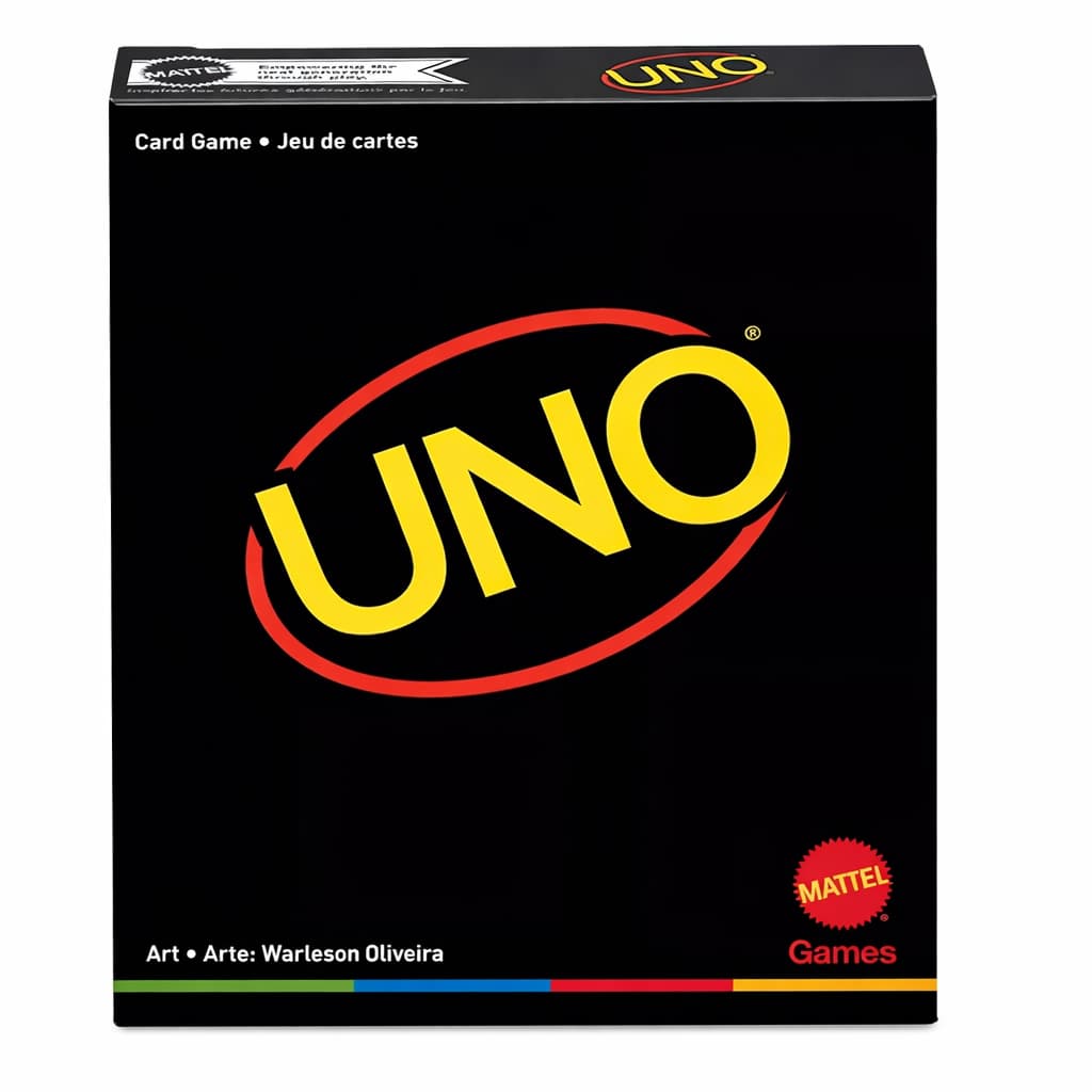UNO Preto Jogo de Cartas Minimalista Edição Limitada Design Exclusivo e Clássico