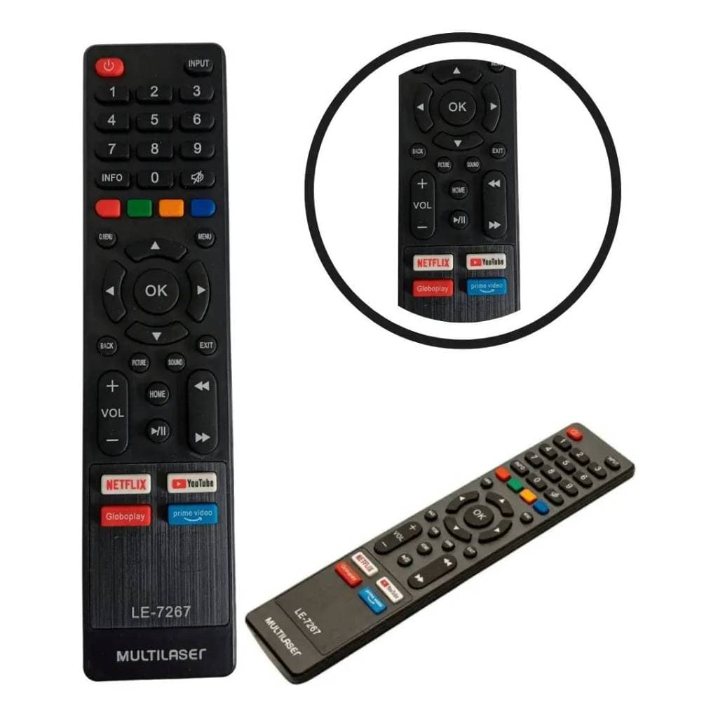 Controle Remoto Tv Multilaser Smart Le-7267 / Sky-9147 / Fbg-9147