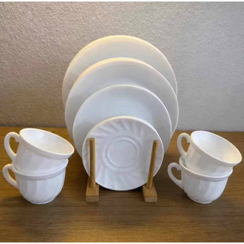 Jogo de Jantar e Cha Pratos e Xicaras Branco 20 Peças Completo Louças Resistentes ENVIO IMEDIATO