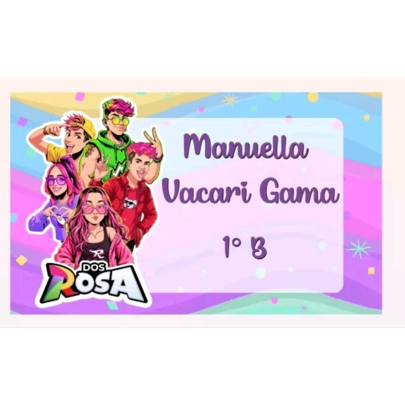 kit Etiquetas Escolares os rosa/100 Etiquetas Escolares + Chaveiro para Mochila