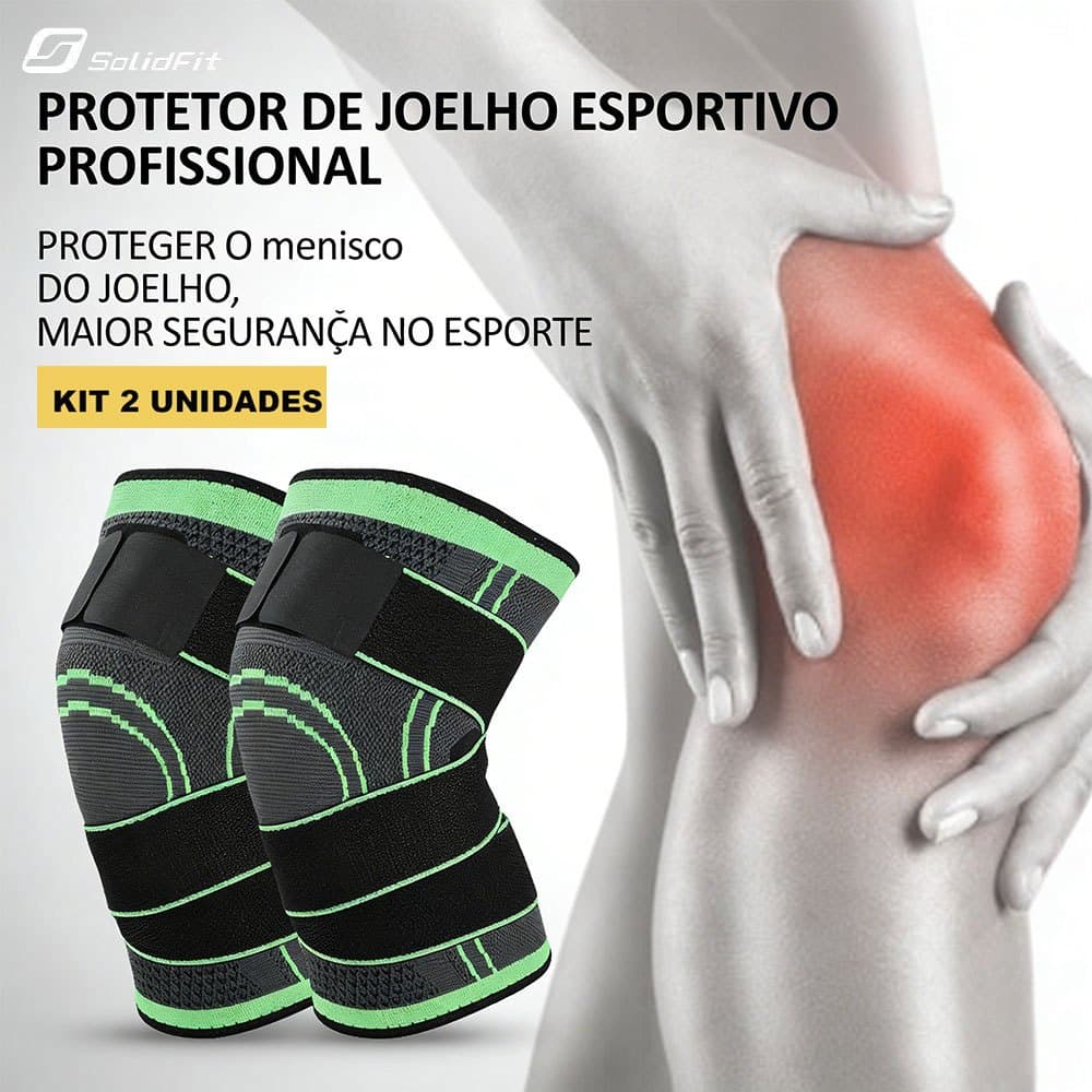 Solidfit Kit 2 Joelheira ortopédica ajustada | Proteção para tendões e menisco em treinos