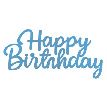 Enfeite De Parede MDF 3MM Azul Happy Birthday para Festa Infantil