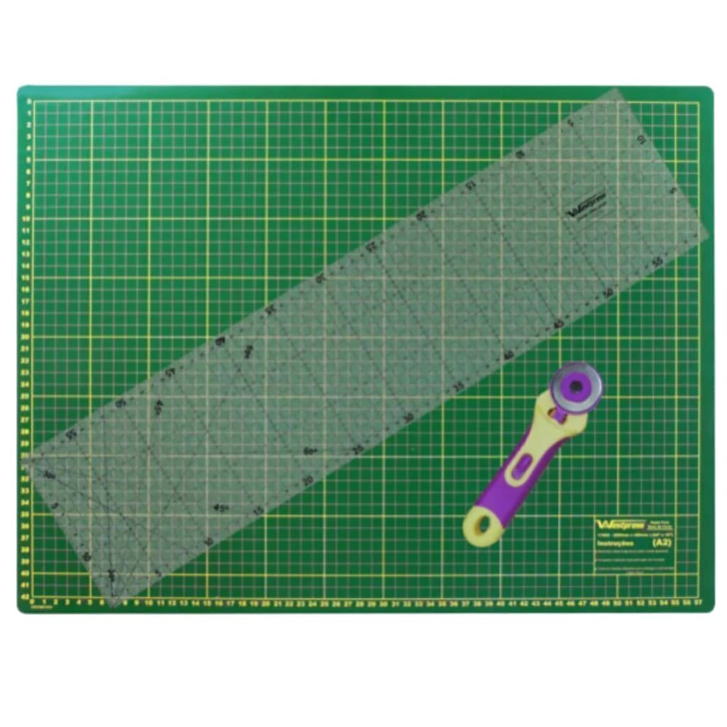Kit de Base de Corte A2 60x45 Verde Com Cortador e Régua 15x60