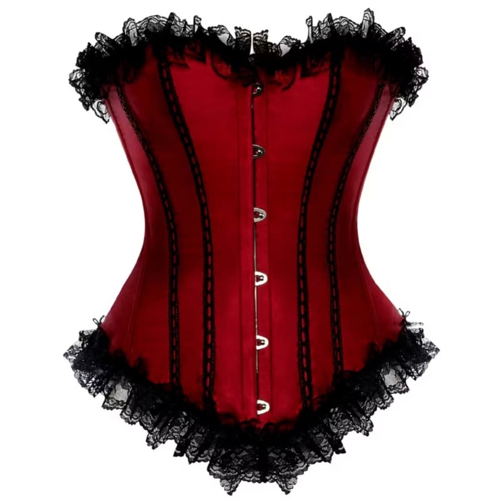 Espartilho De Cetim Feminino Top Overbust Bustier Cintura Treinamento Cincher Plus Size