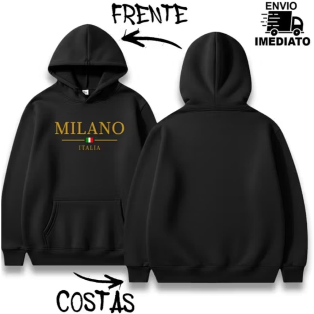 Blusa de Frio Moletom Capuz Canguru Flanelado  Com Bolso Masculino e Feminino Unissex P/M/G/GG MLN