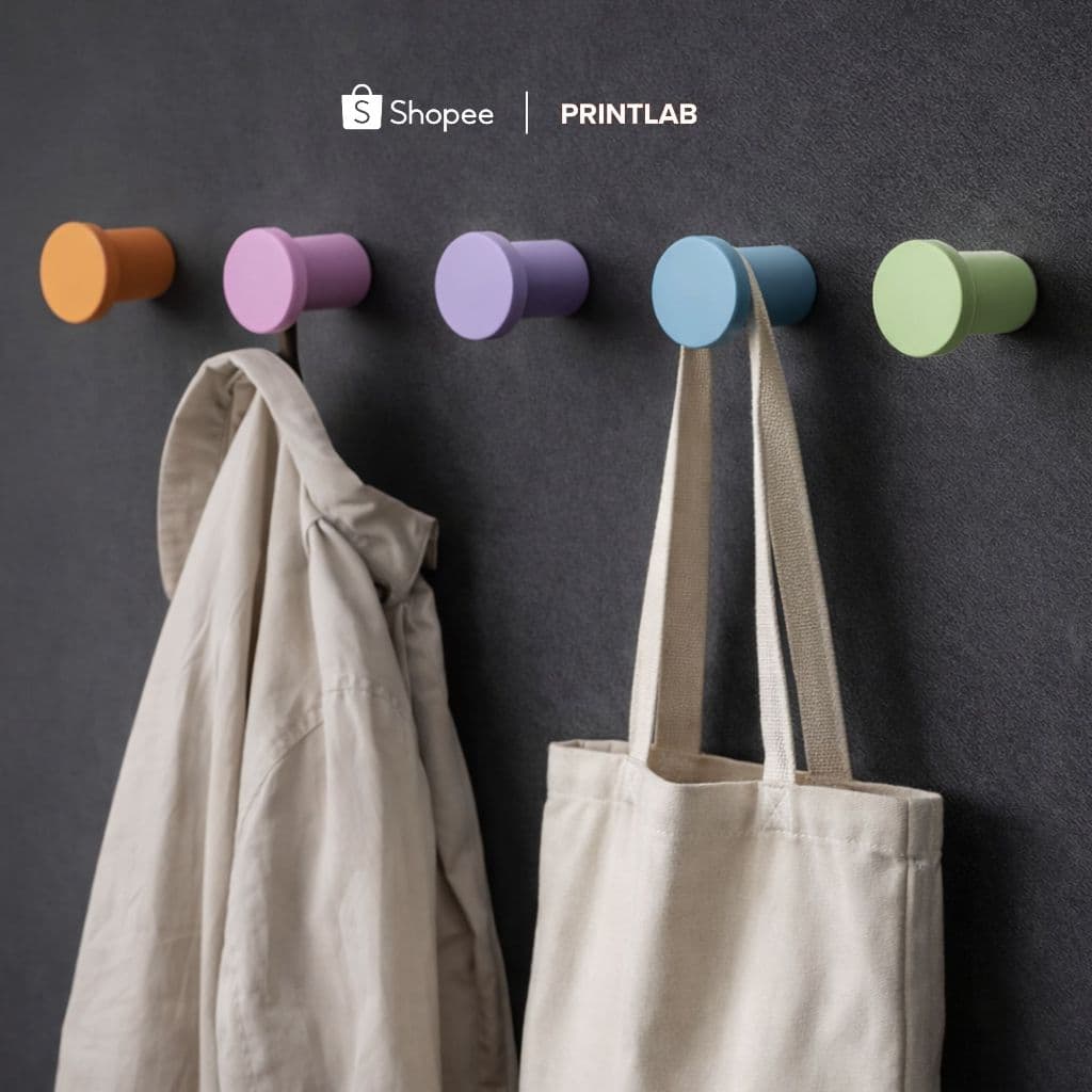 Kit 5 Ganchos de Parede Organizador Minimalista - Design Sem Parafusos Visíveis