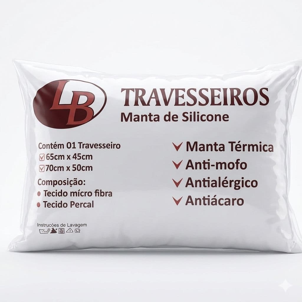 Travesseiro Lual Confort Premium 100% Percal Algodão 65x45