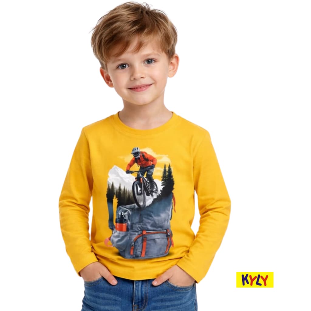 Camiseta infantil menino manga longa Kyly 4 ao 8 1001588