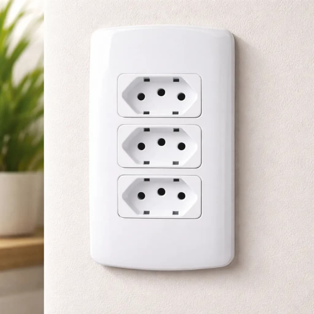 Tomada 4x2 Tripla MarGirius B3 – Praticidade e Segurança para sua Instalação Elétrica
