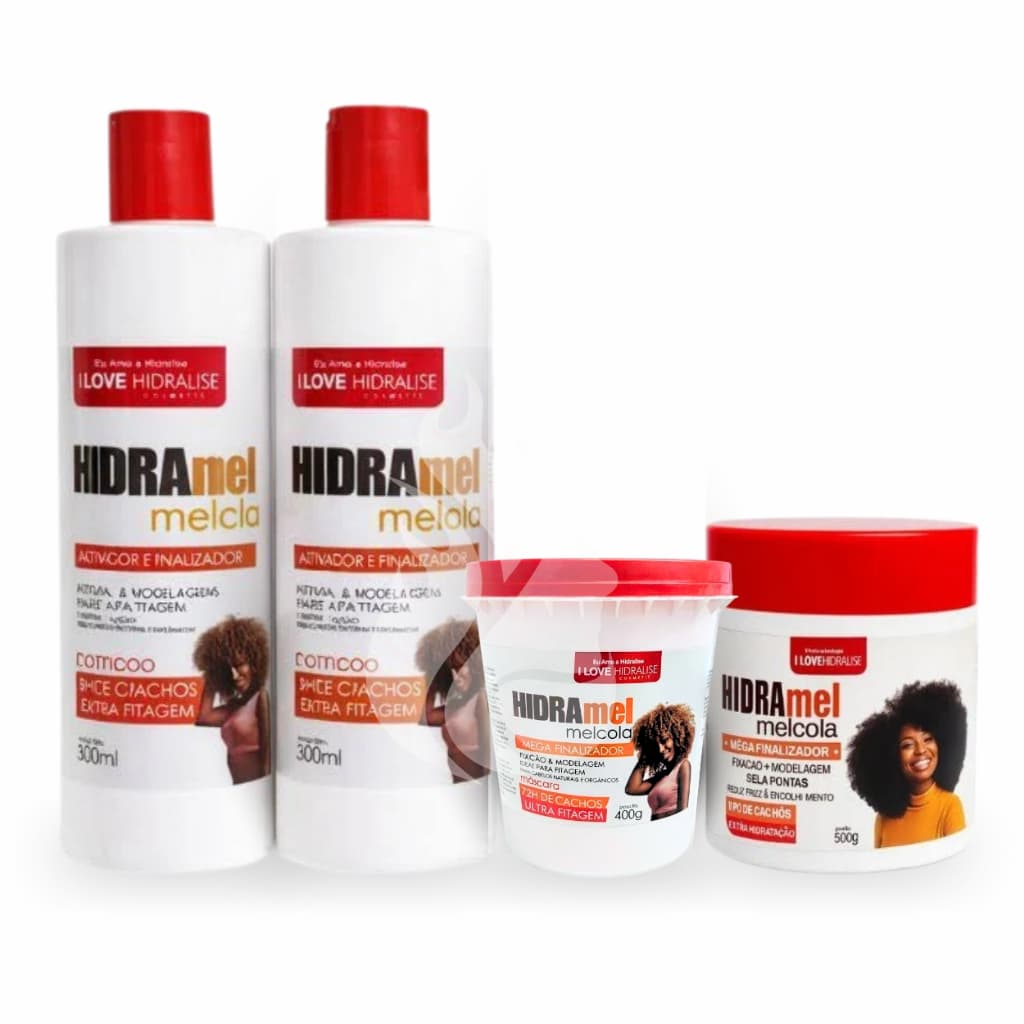 Kit Finalização Cachos Completo - Shampoo e Condicionador + Máscara + MelCola Fitagem Dedoliss Curl Clump Capilar Frizz