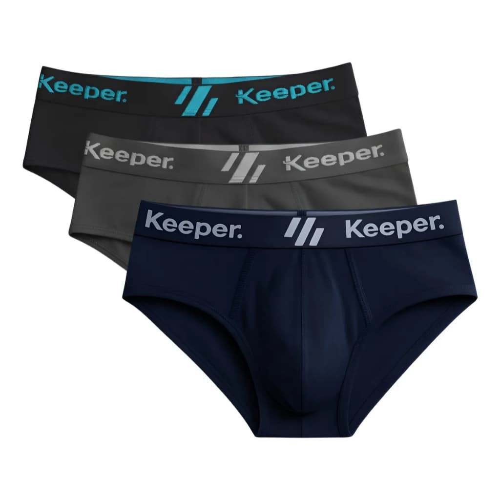 Kit 3 Cuecas Slip Algodão Elástico Aparente Keeper Escolha as Cores