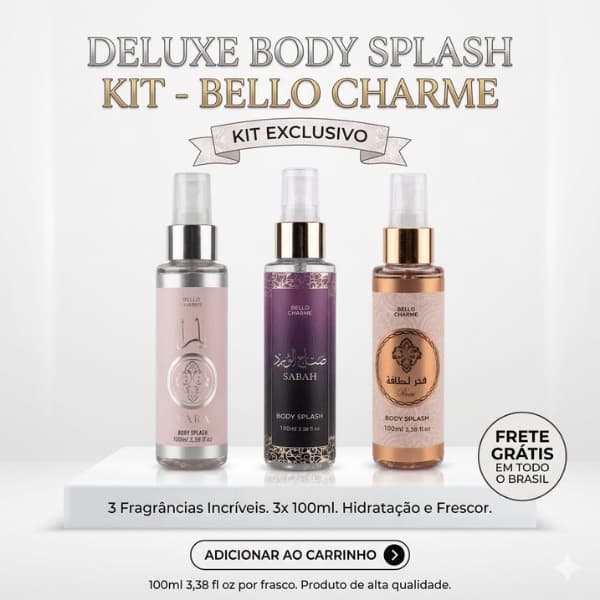 KIT 3 und Body Splash ARABE 100ML FEMININO - DESODORANTE CORPORAL - ALTA FIXAÇÃO - DIA E NOITE