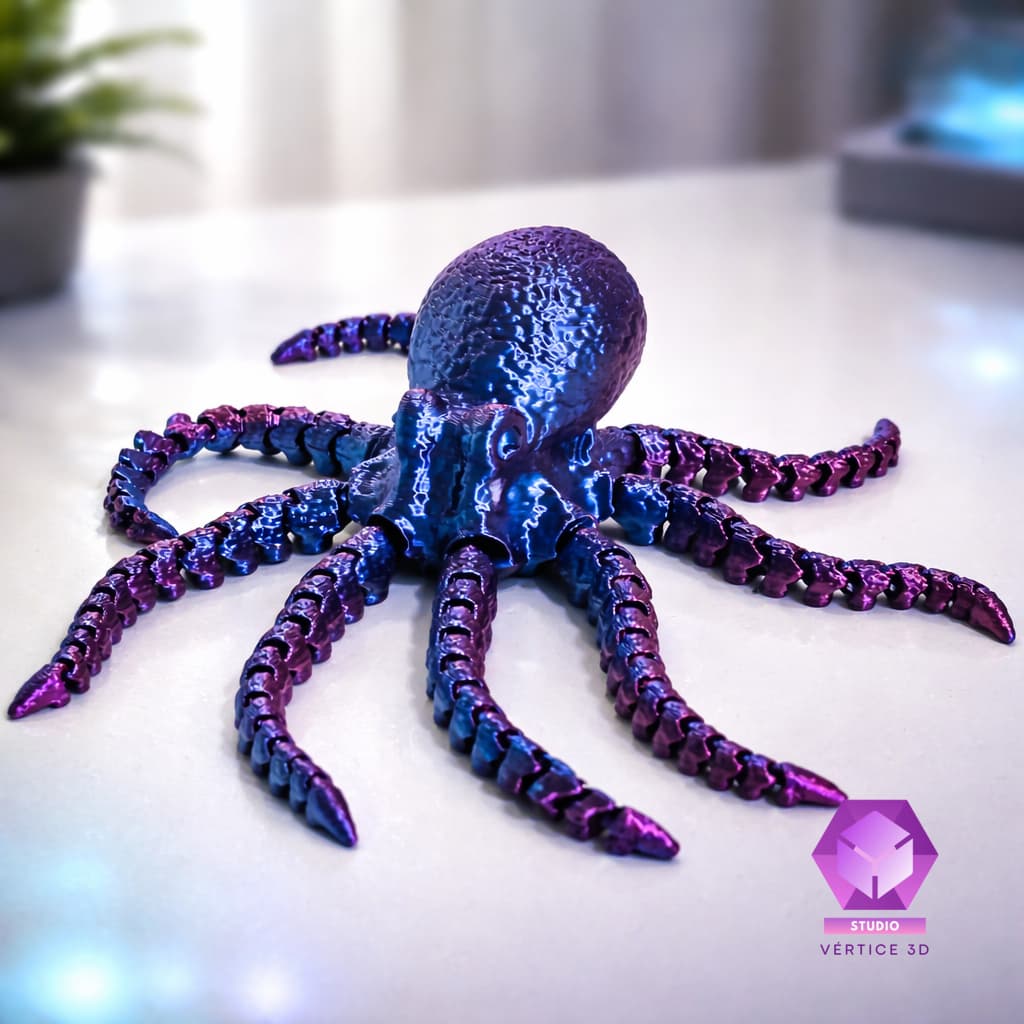 Polvo Articulado Realista Octopus Premium Brinquedo Sensorial Anti Stress Alta Qualidade