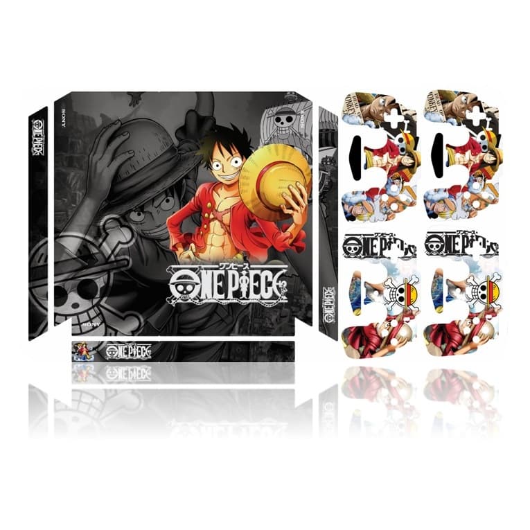 Kit Adesivo PS4 FAT Adesivo + 4 Adesivos Controles PS4 FAT Completo Alto Brilho / One_Piece