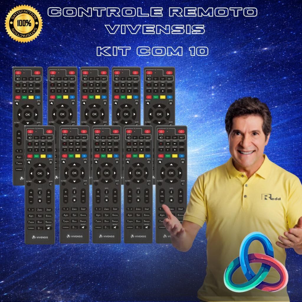 Kit 10 Controle Remoto P/ Receptor Vivensis Vx10 - Original