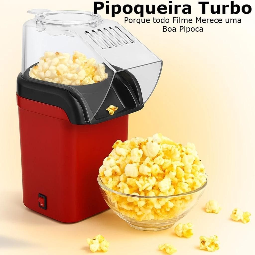 Pipoqueira Elétrica Sem Óleo Pipoca 220v Máquina Ar Quente Cozinha Cinema Filmes Saudável Potente