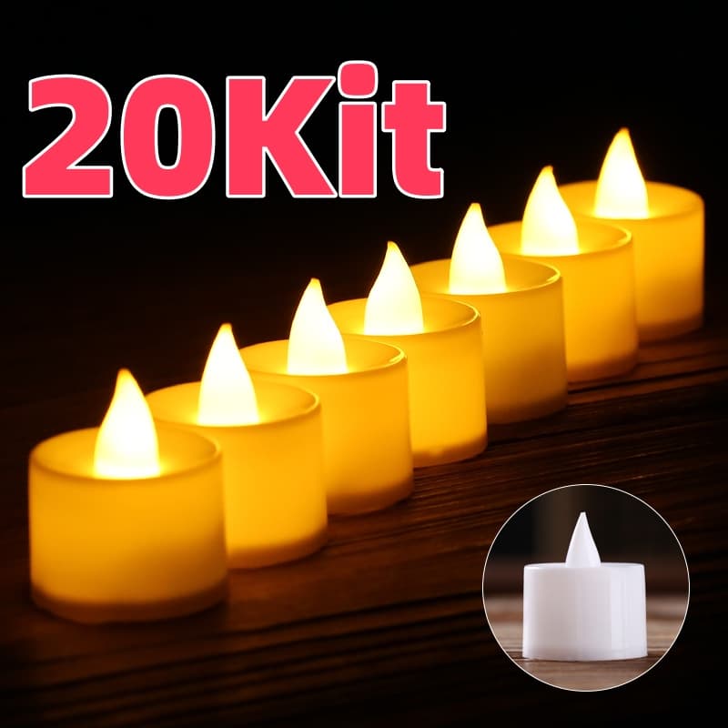 20 Unidades Vela Led Eletrônica Amarela Linda Decorativa Com Baterias/Festa/Casamento/Decoração