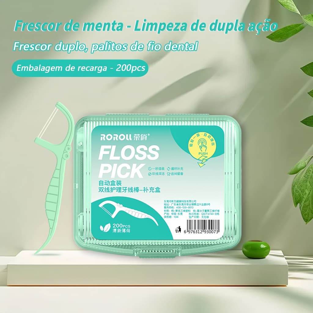Fio Dental Infantil em Arco Fácil de Usar Ultra Fino Limpeza Profunda Higiene Bucal Seguro
