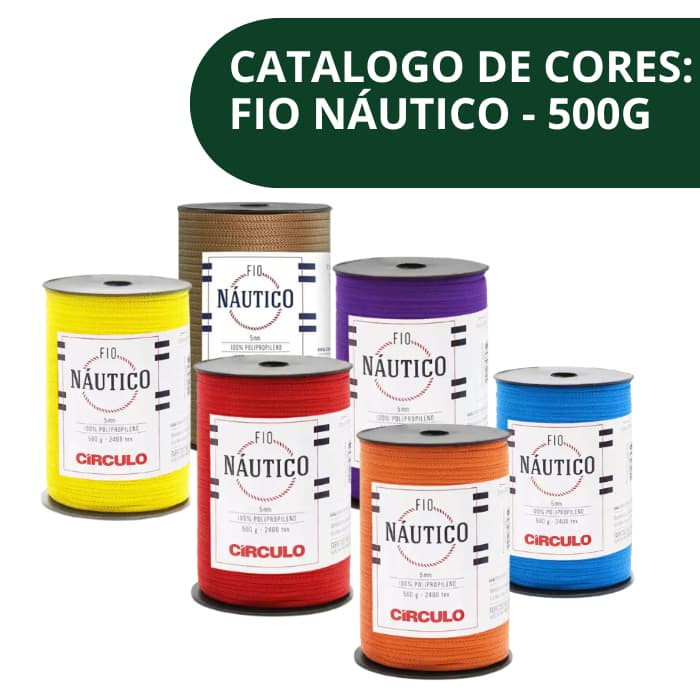 Fio Náutico 100% Polipropileno 5mm 500g  Escolha As Cores
