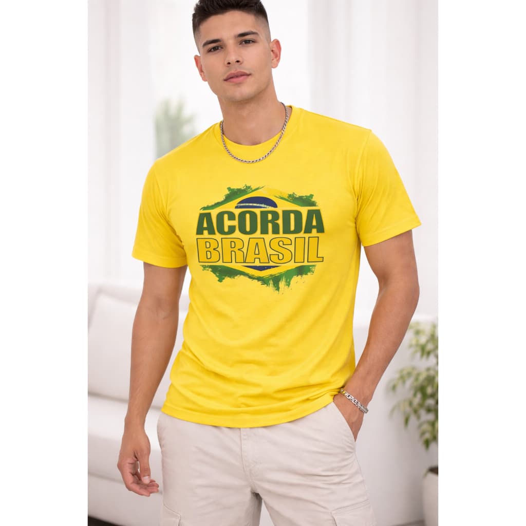 Camiseta  100% Algodão Acorda Brasil 2026 Movimento Patriota Nacional