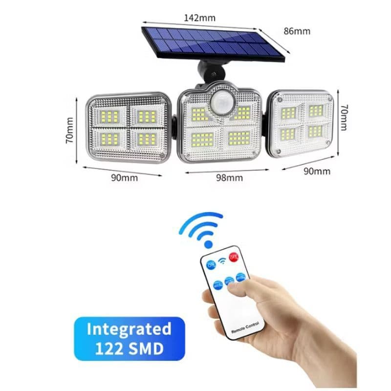 Refletor Solar Giratório 122W com Sensor de Movimento e IP65
