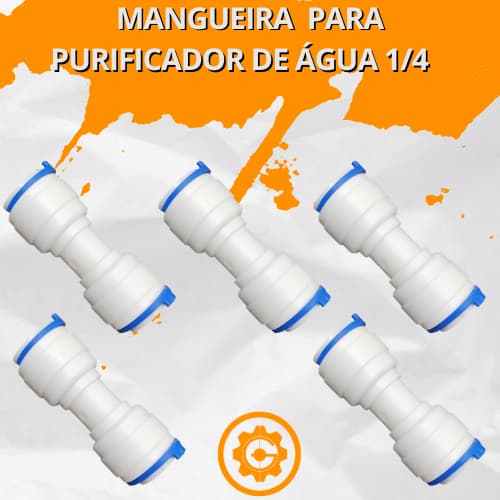 Emenda União Engate Rápido 1/4 X 1/4 Conector Reto Tubo Mangueira Filtro Purificador De Água