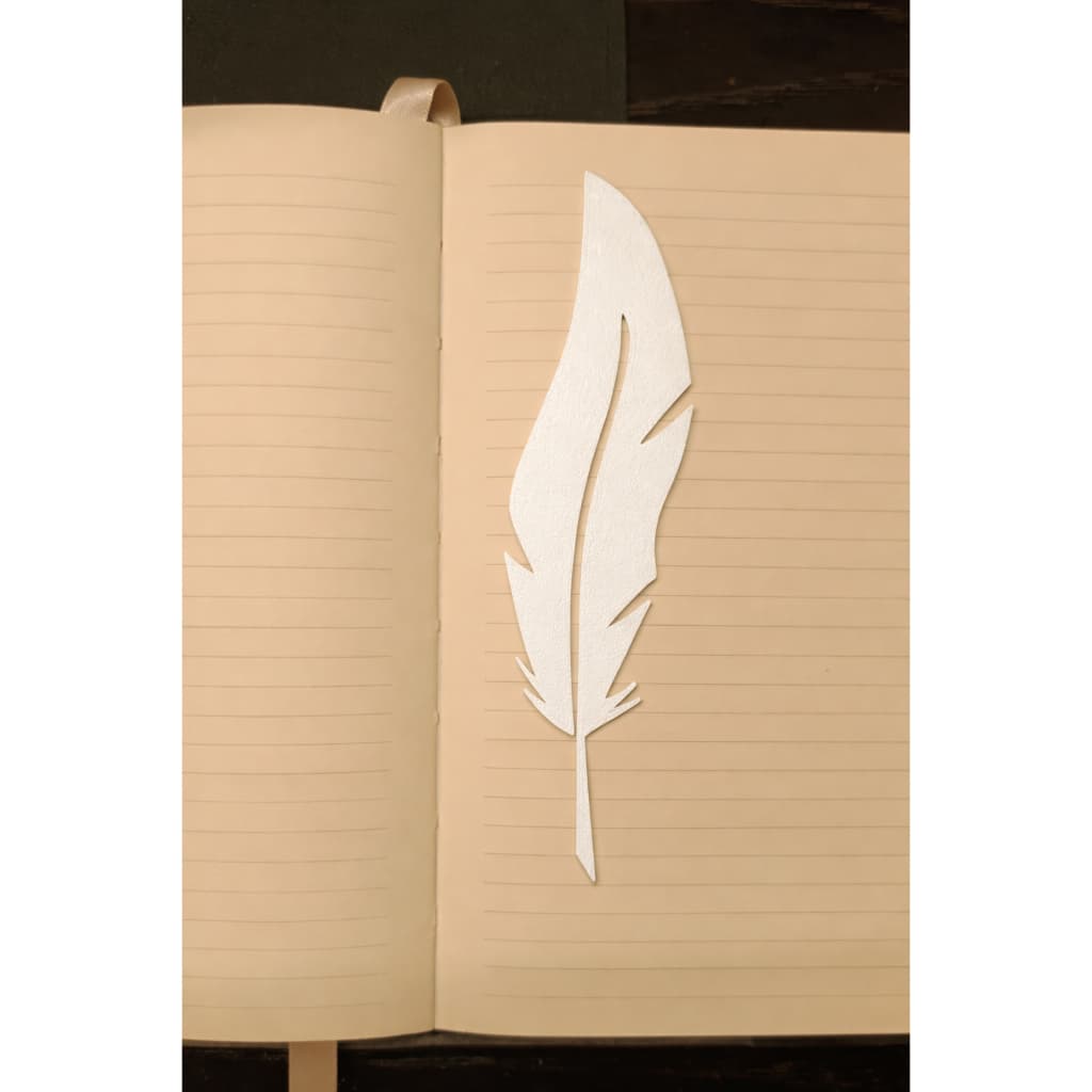 Marcador de Página Pena Minimalista Rosa Branco Preto | Bookmark Elegante para Livros, Agenda, Planner, Diário, Cadernos