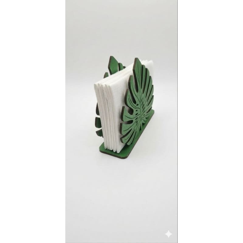 Kit 5 Porta guardanapos Costela de Adão folha verde 11x10