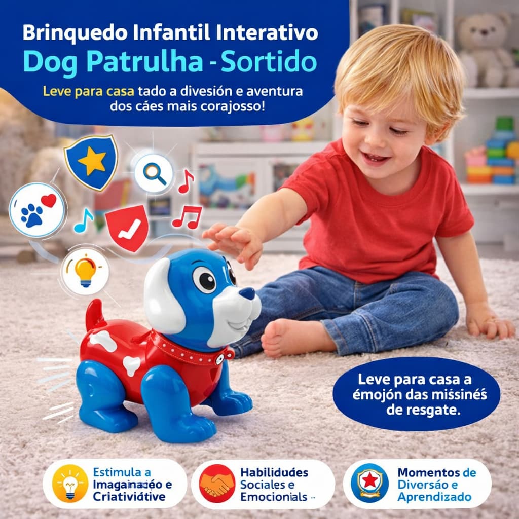 Brinquedo Interativo Infantil Personagens Patrulha Canina Estimula Motor Coordenaçao Sortido